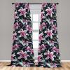 Ambesonne Delicate Roses Curtains, Neutral Vintage Floral Scene with Leafy Ornaments Romantic Print, Window Treatments 2 Panel Set for Living Room Bedroom, Pair of – 28″ x 63″, Pastel Pink Pale Grey(Magenta Jade Green)