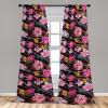 Ambesonne Delicate Roses Curtains, Neutral Vintage Floral Scene with Leafy Ornaments Romantic Print, Window Treatments 2 Panel Set for Living Room Bedroom, Pair of – 28″ x 63″, Pastel Pink Pale Grey(Mustard Pastel Pink)