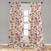 Ambesonne Delicate Roses Curtains, Retro Themed Garden Scene Flowers Vintage with Neutral Colors, Window Treatments 2 Panel Set for Living Room Bedroom, Pair of – 28″ x 63″, Pale Peach Pale Grey Dust(Dried Rose Pale Peach)