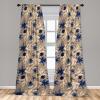 Ambesonne Delicate Roses Curtains, Retro Themed Garden Scene Flowers Vintage with Neutral Colors, Window Treatments 2 Panel Set for Living Room Bedroom, Pair of – 28″ x 63″, Pale Peach Pale Grey Dust(Dark Ceil Blue Eggshell)