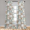 Ambesonne Delicate Roses Curtains, Retro Themed Garden Scene Flowers Vintage with Neutral Colors, Window Treatments 2 Panel Set for Living Room Bedroom, Pair of – 28″ x 63″, Pale Peach Pale Grey Dust(Caramel Cadet Blue)