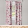 Ambesonne Delicate Roses Curtains, Retro Themed Garden Scene Flowers Vintage with Neutral Colors, Window Treatments 2 Panel Set for Living Room Bedroom, Pair of – 28″ x 63″, Pale Peach Pale Grey Dust(Lilac Raspberry Dust)