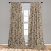 Ambesonne Delicate Roses Curtains, Retro Themed Garden Scene Flowers Vintage with Neutral Colors, Window Treatments 2 Panel Set for Living Room Bedroom, Pair of – 28″ x 63″, Pale Peach Pale Grey Dust(Sand Brown and Dark Blue Grey)