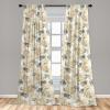 Ambesonne Delicate Roses Curtains, Retro Themed Garden Scene Flowers Vintage with Neutral Colors, Window Treatments 2 Panel Set for Living Room Bedroom, Pair of – 28″ x 63″, Pale Peach Pale Grey Dust(Pale Peach Pale Grey Dust)