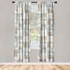 Ambesonne Delicate Roses Curtains, Retro Themed Garden Scene Flowers Vintage with Neutral Colors, Window Treatments 2 Panel Set for Living Room Bedroom, Pair of – 28″ x 63″, Pale Peach Pale Grey Dust(Caramel Cadet Blue)