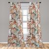 Ambesonne Delicate Roses Curtains, Retro Themed Garden Scene Flowers Vintage with Neutral Colors, Window Treatments 2 Panel Set for Living Room Bedroom, Pair of – 28″ x 63″, Pale Peach Pale Grey Dust(Burnt Orange Paprika Ecru)