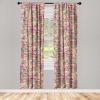 Ambesonne Delicate Roses Curtains, Retro Themed Garden Scene Flowers Vintage with Neutral Colors, Window Treatments 2 Panel Set for Living Room Bedroom, Pair of – 28″ x 63″, Pale Peach Pale Grey Dust(Warm Taupe Pastel Pink)