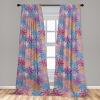 Ambesonne Delicate Roses Curtains, Retro Themed Garden Scene Flowers Vintage with Neutral Colors, Window Treatments 2 Panel Set for Living Room Bedroom, Pair of – 28″ x 63″, Pale Peach Pale Grey Dust(Violet Deep Sky Blue)