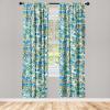 Ambesonne Delicate Roses Curtains, Retro Themed Garden Scene Flowers Vintage with Neutral Colors, Window Treatments 2 Panel Set for Living Room Bedroom, Pair of – 28″ x 63″, Pale Peach Pale Grey Dust(Sea Green Sky Blue White)