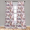 Ambesonne Delicate Roses Curtains, Retro Themed Garden Scene Flowers Vintage with Neutral Colors, Window Treatments 2 Panel Set for Living Room Bedroom, Pair of – 28″ x 63″, Pale Peach Pale Grey Dust(Mauve Taupe Ruby White)