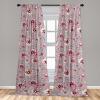 Ambesonne Delicate Roses Curtains, Retro Themed Garden Scene Flowers Vintage with Neutral Colors, Window Treatments 2 Panel Set for Living Room Bedroom, Pair of – 28″ x 63″, Pale Peach Pale Grey Dust(Lilac Raspberry Dust)