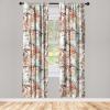 Ambesonne Delicate Roses Curtains, Retro Themed Garden Scene Flowers Vintage with Neutral Colors, Window Treatments 2 Panel Set for Living Room Bedroom, Pair of – 28″ x 63″, Pale Peach Pale Grey Dust(Burnt Orange Paprika Ecru)
