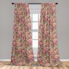 Ambesonne Delicate Roses Curtains, Retro Themed Garden Scene Flowers Vintage with Neutral Colors, Window Treatments 2 Panel Set for Living Room Bedroom, Pair of – 28″ x 63″, Pale Peach Pale Grey Dust(Warm Taupe Pastel Pink)