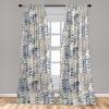 Ambesonne Delicate Roses Curtains, Retro Themed Garden Scene Flowers Vintage with Neutral Colors, Window Treatments 2 Panel Set for Living Room Bedroom, Pair of – 28″ x 63″, Pale Peach Pale Grey Dust(Dark Ceil Blue Brown)