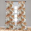 Ambesonne Delicate Roses Curtains, Retro Themed Garden Scene Flowers Vintage with Neutral Colors, Window Treatments 2 Panel Set for Living Room Bedroom, Pair of – 28″ x 63″, Pale Peach Pale Grey Dust(Dark Salmon Peacock Green)