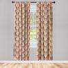 Ambesonne Exotic Boho Curtains, Simple Design Modern Linear Flamingo Pattern with Leaves Neutral Art, Window Treatments 2 Panel Set for Living Room Bedroom, Pair of – 28″ x 63″, Pale Azure Blue Coral(Slate Brown Burgundy)