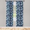 Ambesonne Exotic Boho Curtains, Simple Design Modern Linear Flamingo Pattern with Leaves Neutral Art, Window Treatments 2 Panel Set for Living Room Bedroom, Pair of – 28″ x 63″, Pale Azure Blue Coral(White Dark Lavender)