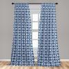 Ambesonne Exotic Boho Curtains, Simple Design Modern Linear Flamingo Pattern with Leaves Neutral Art, Window Treatments 2 Panel Set for Living Room Bedroom, Pair of – 28″ x 63″, Pale Azure Blue Coral(Pale Azure Blue Indigo)