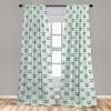 Ambesonne Exotic Boho Curtains, Simple Design Modern Linear Flamingo Pattern with Leaves Neutral Art, Window Treatments 2 Panel Set for Living Room Bedroom, Pair of – 28″ x 63″, Pale Azure Blue Coral(Mint Green Laurel Green)