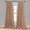 Ambesonne Exotic Boho Curtains, Simple Design Modern Linear Flamingo Pattern with Leaves Neutral Art, Window Treatments 2 Panel Set for Living Room Bedroom, Pair of – 28″ x 63″, Pale Azure Blue Coral(Slate Brown Burgundy)