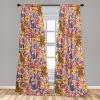 Ambesonne Exotic Boho Curtains, Simple Design Modern Linear Flamingo Pattern with Leaves Neutral Art, Window Treatments 2 Panel Set for Living Room Bedroom, Pair of – 28″ x 63″, Pale Azure Blue Coral(Coral Marigold Pale Pink)