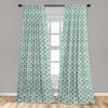 Ambesonne Exotic Boho Curtains, Simple Design Modern Linear Flamingo Pattern with Leaves Neutral Art, Window Treatments 2 Panel Set for Living Room Bedroom, Pair of – 28″ x 63″, Pale Azure Blue Coral(Pale Teal and Forest Green)