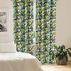 Ambesonne Exotic Boho Curtains, Simple Design Modern Linear Flamingo Pattern with Leaves Neutral Art, Window Treatments 2 Panel Set for Living Room Bedroom, Pair of – 28″ x 63″, Pale Azure Blue Coral(Reseda Green and Hunter Green)