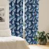 Ambesonne Exotic Boho Curtains, Simple Design Modern Linear Flamingo Pattern with Leaves Neutral Art, Window Treatments 2 Panel Set for Living Room Bedroom, Pair of – 28″ x 63″, Pale Azure Blue Coral(White Dark Lavender)