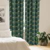 Ambesonne Exotic Boho Curtains, Simple Design Modern Linear Flamingo Pattern with Leaves Neutral Art, Window Treatments 2 Panel Set for Living Room Bedroom, Pair of – 28″ x 63″, Pale Azure Blue Coral(Fern Green and Jade Green)