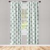 Ambesonne Exotic Boho Curtains, Simple Design Modern Linear Flamingo Pattern with Leaves Neutral Art, Window Treatments 2 Panel Set for Living Room Bedroom, Pair of – 28″ x 63″, Pale Azure Blue Coral(Mint Green Laurel Green)