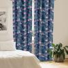 Ambesonne Exotic Boho Curtains, Simple Design Modern Linear Flamingo Pattern with Leaves Neutral Art, Window Treatments 2 Panel Set for Living Room Bedroom, Pair of – 28″ x 63″, Pale Azure Blue Coral(Dark Lavender and Blue Grey)