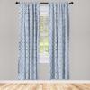 Ambesonne Exotic Boho Curtains, Simple Design Modern Linear Flamingo Pattern with Leaves Neutral Art, Window Treatments 2 Panel Set for Living Room Bedroom, Pair of – 28″ x 63″, Pale Azure Blue Coral(Pale Azure Blue and Dark Blue)