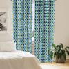 Ambesonne Exotic Boho Curtains, Simple Design Modern Linear Flamingo Pattern with Leaves Neutral Art, Window Treatments 2 Panel Set for Living Room Bedroom, Pair of – 28″ x 63″, Pale Azure Blue Coral(Dark Lavender Pale Orange)