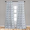Ambesonne Exotic Boho Curtains, Simple Design Modern Linear Flamingo Pattern with Leaves Neutral Art, Window Treatments 2 Panel Set for Living Room Bedroom, Pair of – 28″ x 63″, Pale Azure Blue Coral(Pale Azure Blue and Apricot)