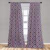 Ambesonne Exotic Boho Curtains, Simple Design Modern Linear Flamingo Pattern with Leaves Neutral Art, Window Treatments 2 Panel Set for Living Room Bedroom, Pair of – 28″ x 63″, Pale Azure Blue Coral(Dark Lavender Hot Pink)
