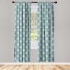 Ambesonne Exotic Boho Curtains, Simple Design Modern Linear Flamingo Pattern with Leaves Neutral Art, Window Treatments 2 Panel Set for Living Room Bedroom, Pair of – 28″ x 63″, Pale Azure Blue Coral(Cadet Blue Pale Salmon)
