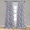 Ambesonne Exotic Boho Curtains, Simple Design Modern Linear Flamingo Pattern with Leaves Neutral Art, Window Treatments 2 Panel Set for Living Room Bedroom, Pair of – 28″ x 63″, Pale Azure Blue Coral(Dark Pink Dark Lavender)