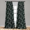 Ambesonne Exotic Boho Curtains, Simple Design Modern Linear Flamingo Pattern with Leaves Neutral Art, Window Treatments 2 Panel Set for Living Room Bedroom, Pair of – 28″ x 63″, Pale Azure Blue Coral(Off White Forest Green)