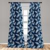 Ambesonne Exotic Boho Curtains, Simple Design Modern Linear Flamingo Pattern with Leaves Neutral Art, Window Treatments 2 Panel Set for Living Room Bedroom, Pair of – 28″ x 63″, Pale Azure Blue Coral(White Dark Lavender)