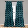 Ambesonne Exotic Boho Curtains, Simple Design Modern Linear Flamingo Pattern with Leaves Neutral Art, Window Treatments 2 Panel Set for Living Room Bedroom, Pair of – 28″ x 63″, Pale Azure Blue Coral(Dark Lavender Cadet Blue)