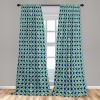 Ambesonne Exotic Boho Curtains, Simple Design Modern Linear Flamingo Pattern with Leaves Neutral Art, Window Treatments 2 Panel Set for Living Room Bedroom, Pair of – 28″ x 63″, Pale Azure Blue Coral(Dark Lavender Pale Orange)