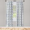 Ambesonne Exotic Boho Curtains, Simple Design Modern Linear Flamingo Pattern with Leaves Neutral Art, Window Treatments 2 Panel Set for Living Room Bedroom, Pair of – 28″ x 63″, Pale Azure Blue Coral(Pale Azure Blue and Apricot)