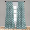 Ambesonne Exotic Boho Curtains, Simple Design Modern Linear Flamingo Pattern with Leaves Neutral Art, Window Treatments 2 Panel Set for Living Room Bedroom, Pair of – 28″ x 63″, Pale Azure Blue Coral(Cadet Blue Pale Salmon)