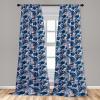 Ambesonne Exotic Boho Curtains, Simple Design Modern Linear Flamingo Pattern with Leaves Neutral Art, Window Treatments 2 Panel Set for Living Room Bedroom, Pair of – 28″ x 63″, Pale Azure Blue Coral(Dark Lavender Pale Pink)