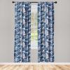 Ambesonne Exotic Boho Curtains, Simple Design Modern Linear Flamingo Pattern with Leaves Neutral Art, Window Treatments 2 Panel Set for Living Room Bedroom, Pair of – 28″ x 63″, Pale Azure Blue Coral(Dark Lavender Pale Pink)