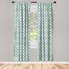 Ambesonne Exotic Boho Curtains, Simple Design Modern Linear Flamingo Pattern with Leaves Neutral Art, Window Treatments 2 Panel Set for Living Room Bedroom, Pair of – 28″ x 63″, Pale Azure Blue Coral(Pale Teal and Forest Green)