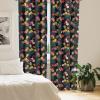 Ambesonne Exotic Boho Curtains, Simple Design Modern Linear Flamingo Pattern with Leaves Neutral Art, Window Treatments 2 Panel Set for Living Room Bedroom, Pair of – 28″ x 63″, Pale Azure Blue Coral(Sea Blue Magenta Mustard)