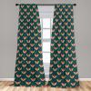 Ambesonne Exotic Boho Curtains, Simple Design Modern Linear Flamingo Pattern with Leaves Neutral Art, Window Treatments 2 Panel Set for Living Room Bedroom, Pair of – 28″ x 63″, Pale Azure Blue Coral(Teal Burnt Sienna)