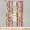 Ambesonne Exotic Boho Curtains, Simple Design Modern Linear Flamingo Pattern with Leaves Neutral Art, Window Treatments 2 Panel Set for Living Room Bedroom, Pair of – 28″ x 63″, Pale Azure Blue Coral(Coral Marigold Pale Pink)