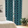 Ambesonne Exotic Boho Curtains, Simple Design Modern Linear Flamingo Pattern with Leaves Neutral Art, Window Treatments 2 Panel Set for Living Room Bedroom, Pair of – 28″ x 63″, Pale Azure Blue Coral(Dark Lavender Cadet Blue)